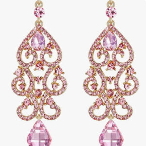 Lisa Vanderpump’s pink crystal chandelier earrings as seen on Real Housewives of Beverly Hills