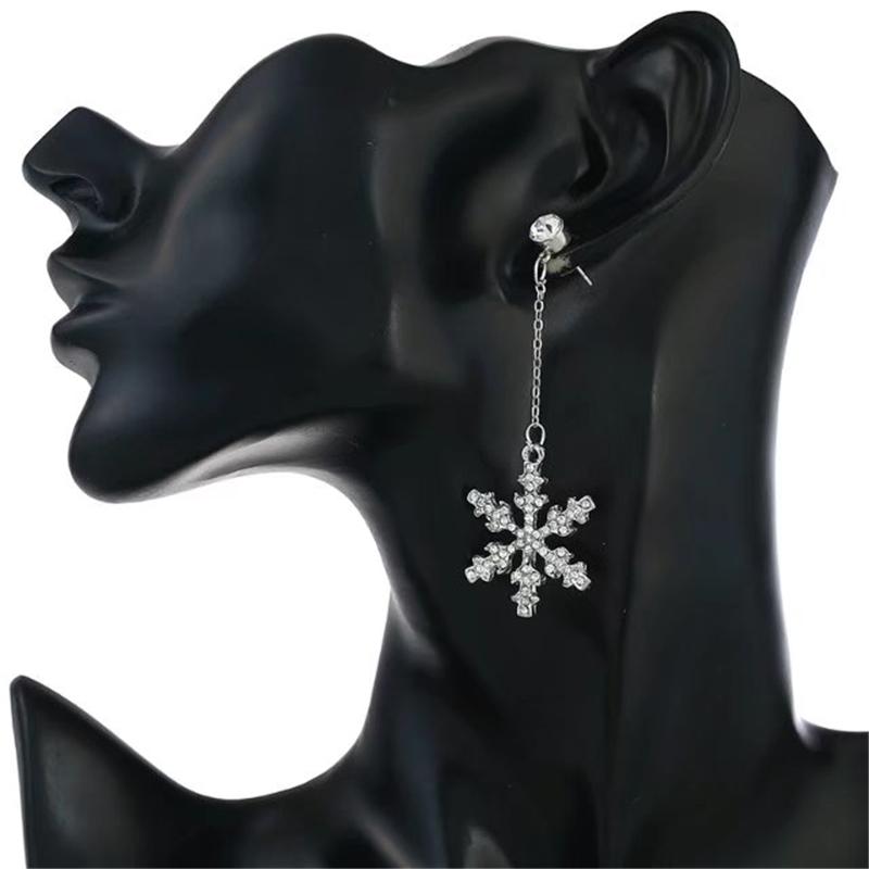 Light dangle snowflake earrings